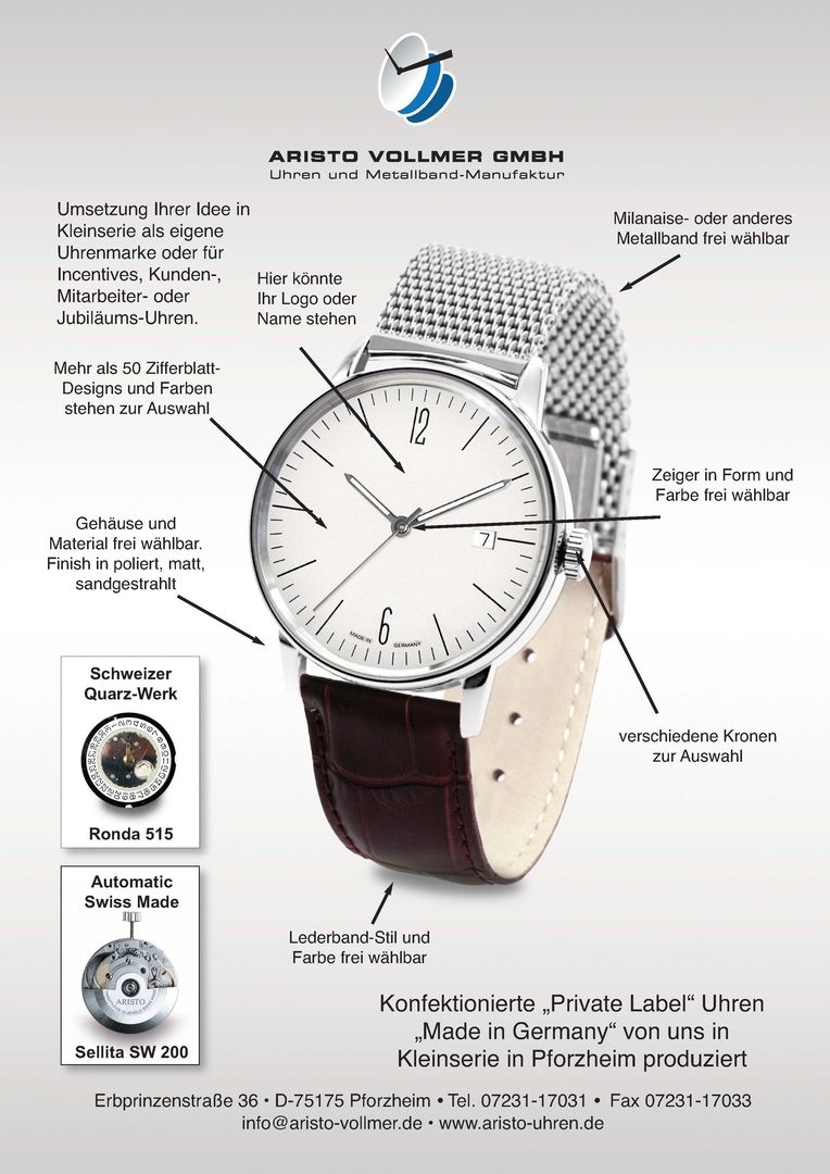 Uhren und Metallband-Manufaktur